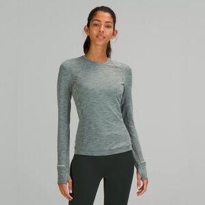 Lululemon Its Rulu Run Long Sleeve Shirt in Delicate Mint White Opal